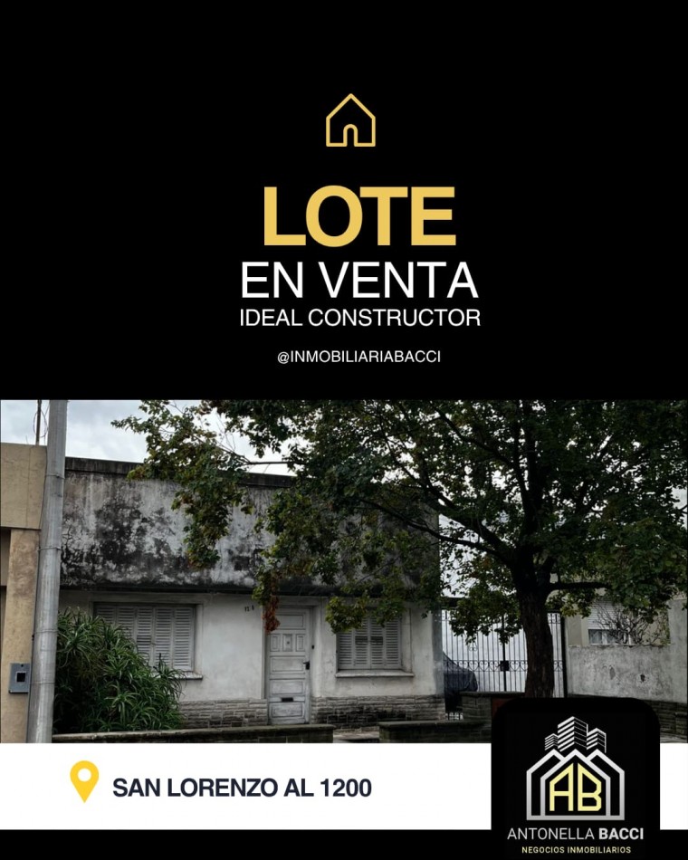 Lote con casa a demoler. IDEAL CONSTRUCTOR.